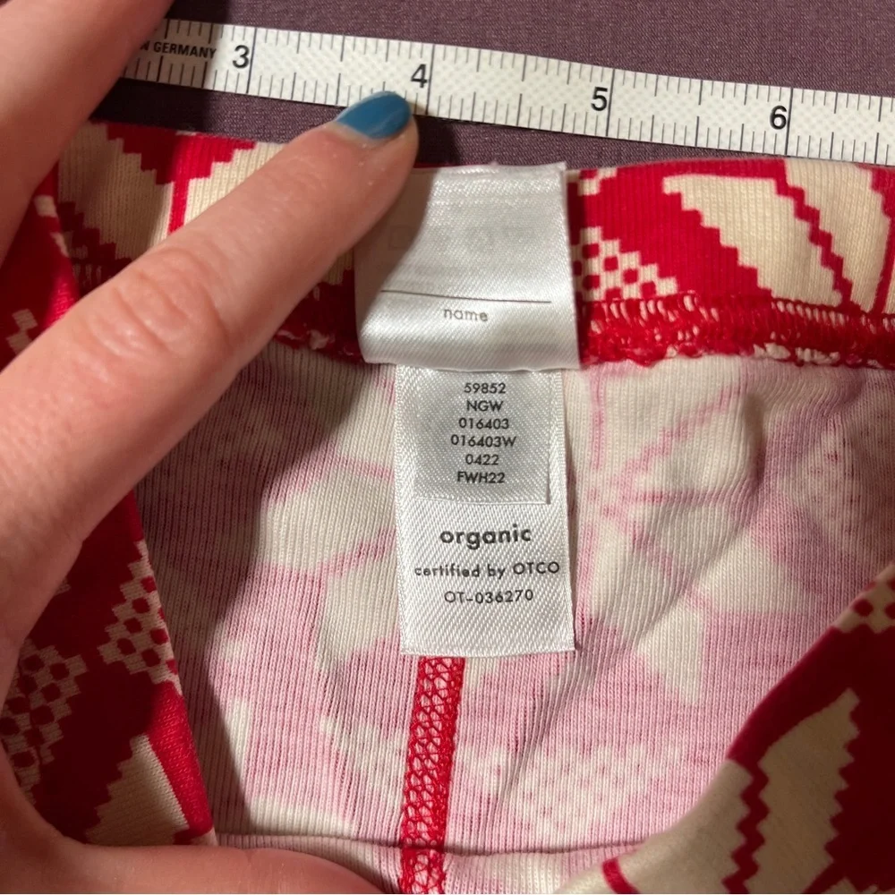 Hanna Andersson Long John Pajama PANTS Red/White - Kids Size 6-7 PJs